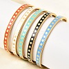 304 Stainless Steel Enamel Bangles BJEW-D408-41G-1