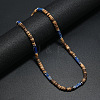 Bohemian Summer Cuboid Dyed Blue Synthetic Imperial Jasper & Coconut Heishi Beaded Necklaces TY7189-1-1