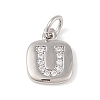 Rack Plating Brass Micro Pave CLear Cubic Zirconia Charms KK-E110-14P-U-1