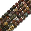 Natural Map Stone/Picasso Stone/Picasso Jasper Beads Strands G-I376-A58-01-1