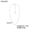 304 Stainless Steel & Cubic Zirconia Link Chain Necklaces for Women STAS-OY015-59G-2