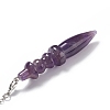 Natural Amethyst Pointed Dowsing Pendulums AJEW-B020-06P-01-4