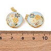 Brass Enamel Locket Pendants X-KK-G543-01G-02-3