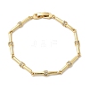 Bamboo Brass Micro Pave Clear Cubic Zirconia Link Chain Bracelets BJEW-C130-05G-4
