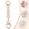 2Pcs Pink Heart Alloy Bag Extension Chains DIY-AR0004-96-3