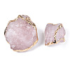 Plated Natural Rose Quartz Beads G-T133-21-2