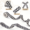 3Skeins Polyester Leaf Jacquard Ribbons SRIB-CY0001-20C-7