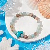 8MM Round Natural Flower Amazonite Beaded Stretch Bracelets BJEW-JB10217-03-2