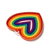 Rainbow Color Printed Acrylic Pendants OACR-B006-01F-3