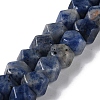 Natural Sodalite Star Cut Round Beads Strands G-M418-C05-01-1