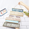 Natural Wood Bathroom Hanging Wall Decorations Signs HJEW-WH0012-01-3