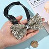 1Pc Polyester with Rhinestone Bow Ties for Bridegroom AJEW-SP0003-32E-4