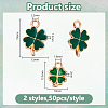 100Pcs 2 Styles Alloy Enamel Pendants ENAM-DC0002-06-2
