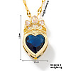 Fashionable Brass Cubic Zirconia Crown Heart-Shaped Pendant Dapped Chain Necklaces for Women SM2288-5-1