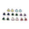 Brass Pave Cubic Zirconia Triangle Stud Earrings for Women EJEW-I304-22P-1