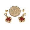 Ion Plating(IP) 304 Stainless Steel Flower Stud Earrings EJEW-A119-05G-5