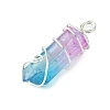 Two Tone Natural Dyed Quartz Pendants PALLOY-JF02800-02-4