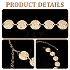 1Pc Alloy Textured Coin Link Chain Body Waist Chains for Women AJEW-GF0013-43-6