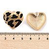 Leopard Print Brass Enamel Stud Earrings for Women EJEW-U055-15C-G-3