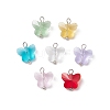 7Pcs Glass Butterfly Charms PALLOY-JF03227-04-1