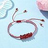 Natural Carnelian Beaded Braided Bead Bracelets BJEW-MZ00253-01-1
