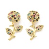 Brass Micro Pave Cubic Zirconia Pendants CU-CBA8C34-02G-01-1