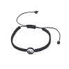 2Pcs 2 Color Acrylic Yin Yang Braided Bead Bracelets Set BJEW-JB09406-2