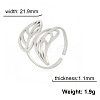Hollow Out Leaf 201 Stainless Steel Adjustable Cuff Rings FS-WG4978C-01-3