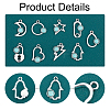 54Pcs 9 Style Alloy Resin Pendants FIND-PH0006-15-4