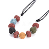 Natural Lava Rock Beaded Necklaces NJEW-I236-08-4