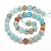 Dyed Natural Agate Faceted Round Beads Strands X-G-E268-04-3