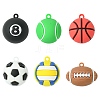 12Pcs 6 Styles PVC Opaque Plastic Pendants KY-CJ0002-15-1