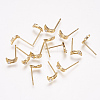 Brass Cubic Zirconia Ear Studs EJEW-P102-05-1