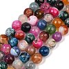 Natural Fire Crackle Agate(Dyed & Heated) Beads Strands G-M437-A01-01L-2