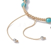 Feather & Turtle & Shell Shape Alloy Charm Bracelet BJEW-TA00389-02-4