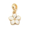 Rack Plating Alloy Enamel Flower European Dangle Charms FIND-B034-55G-03-1