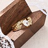 Brass Micro Pave Clear Cubic Zirconia Adjustable Rings for Women RJEW-C118-04G-2