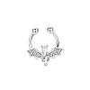 316L Stainless Steel Clear Cubic Zirconia Halloween Bat Clip-on Nose Septum Rings WG4B0C3-01-4