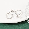 C-Shaped 304 Stainless Steel Stud Earrings EJEW-Z154-01P-01-2