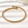 304 Stainless Steel Round Beaded Bangles for Women BJEW-D436-01G-2