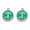 Golden Plated Alloy Enamel Charms X-ENAM-Q437-15T-1
