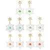 Christmas Snowflake Glass Seed Braided Dangle Earrings EJEW-MZ00233-1