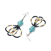 3 Pairs Flower Glass Seed Beaded Dangle Earrings for Women EJEW-MZ00203-6