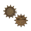 Flat Round Tibetan Style Brooch Cabochon Settings TIBE-S199-AB-NR-1