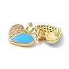 Eco-Friendly Brass Micro Pave Clear Cubic Zirconia Enamel Pendant ZIRC-C021-45G-02-2