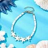 Synthetic Turquoise & Plastic Pearl Beads Link Bracelets for Women BJEW-JB11286-02-1