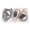 3 Pairs 3 Colors Elastic Imitation Leather Shoelace Bands FIND-DR0001-15A-1