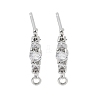 Brass Clear Cubic Zirconia Stud Earring Findings KK-A238-02C-P-1