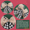 AHADEMAKER 3Pcs 2 Style Tartan Pattern Linen Type Cloth Bowknot Display Decoration AJEW-GA0004-38B-4