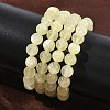 Natural Golden Silk Jade Round Beaded Stretch Bracelets for Women BJEW-F535-01C-1